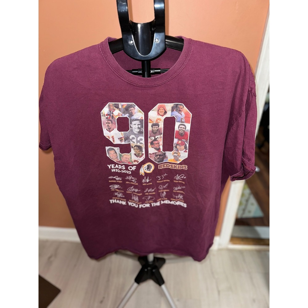 Vintage Washington Redskins T Shirt 90‎ Years Signatures 1932 2022 2XL
